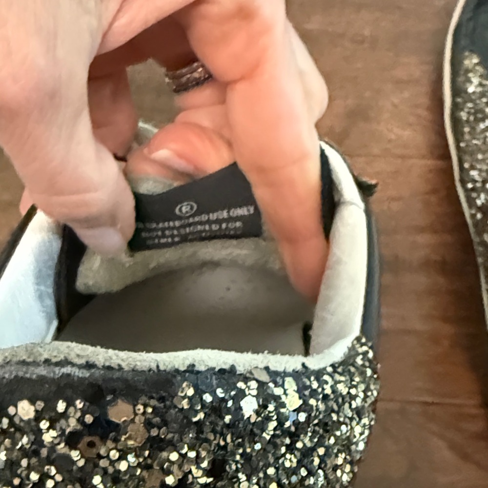 Golden Goose Black Glitter Superstar Sneakers Size 38 - Picture 4 of 6